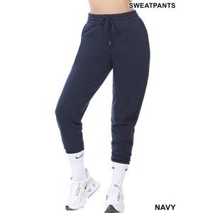 Women's Relaxed Fit Joggers Thick Fleece Sweatpants Workout Pants - Navy Blue